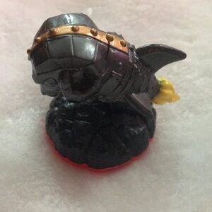 Metallic Shark Figurine with Gold Accents